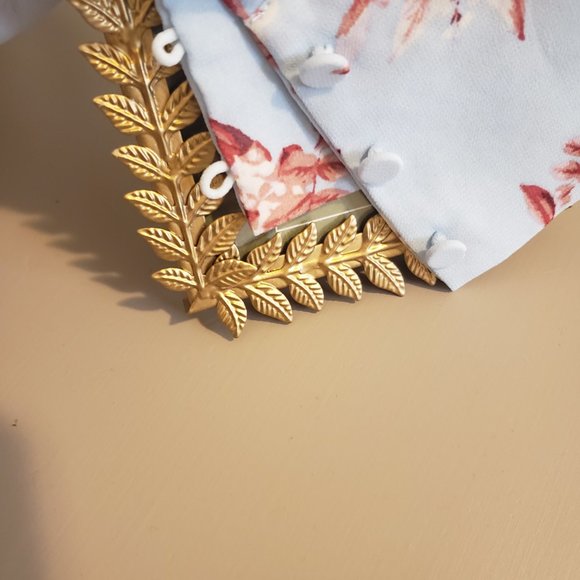 Beautiful Sheer Blue Red Rose Blouse - Picture 2 of 5